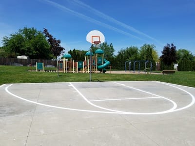 Basketball court paint layout